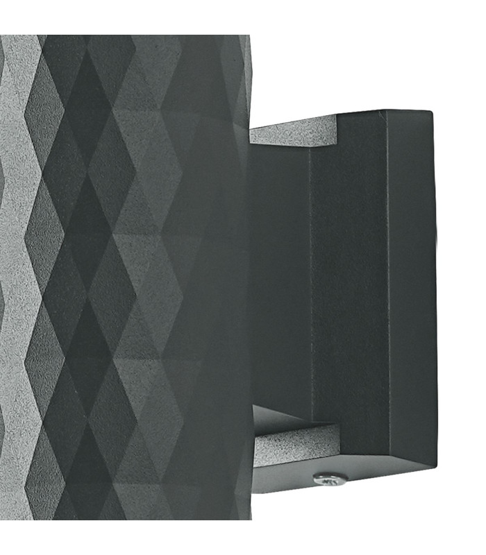 Springwater II Diamond Pattern Wall Lamp Bubble Acrylic Shade 2 x GU10 IP54 Grey/Clear -7