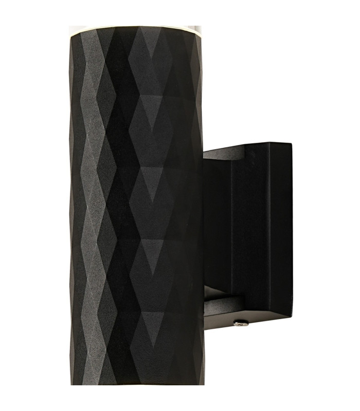 Springwater Diamond Pattern Wall Lamp Horizontal Line Acrylic Shade 2 x GU10 IP54 Black/Clear/Frosted -5