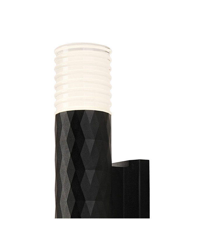 Springwater Diamond Pattern Wall Lamp Horizontal Line Acrylic Shade 2 x GU10 IP54 Black/Clear/Frosted -6