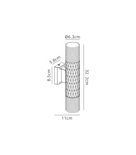 Springwater Diamond Pattern Wall Lamp Horizontal Line Acrylic Shade 2 x GU10 IP54 Grey/Clear/Frosted -2
