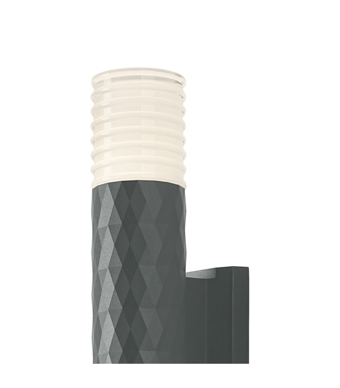 Springwater Diamond Pattern Wall Lamp Horizontal Line Acrylic Shade 2 x GU10 IP54 Grey/Clear/Frosted -6