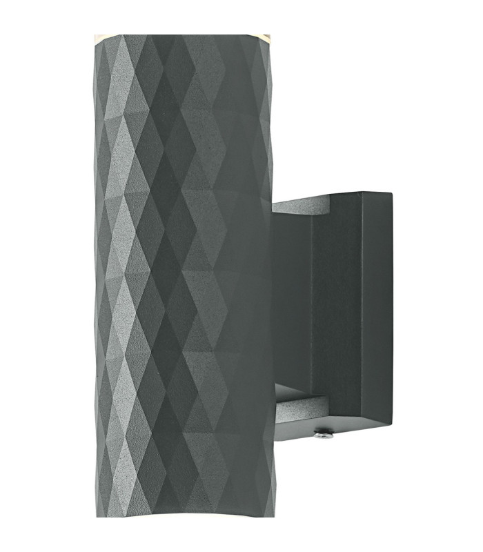 Springwater Diamond Pattern Wall Lamp Tier Pattern Acrylic Shade 2 x GU10 IP54 Grey/Clear -5
