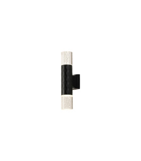 Springwater Diamond Pattern Wall Lamp Bubble Acrylic Shade 2 x GU10 IP54 Black/Clear -1