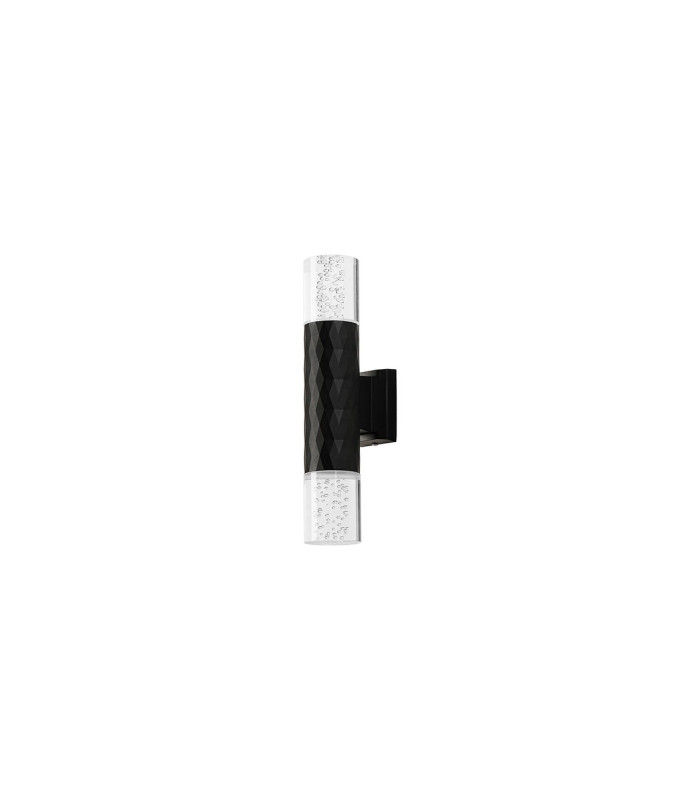 Springwater Diamond Pattern Wall Lamp Bubble Acrylic Shade 2 x GU10 IP54 Black/Clear -4