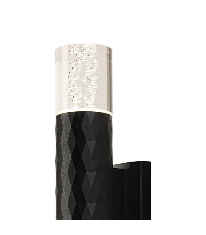 Springwater Diamond Pattern Wall Lamp Bubble Acrylic Shade 2 x GU10 IP54 Black/Clear -6