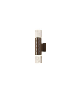 Springwater Diamond Pattern Wall Lamp Bubble Acrylic Shade 2 x GU10 IP54 Dark Brown/Clear -1