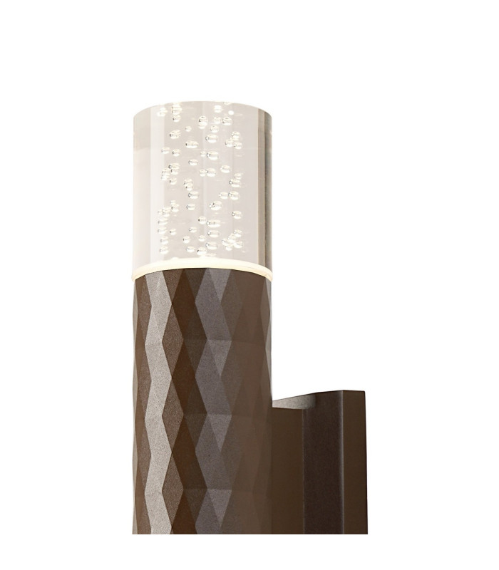 Springwater Diamond Pattern Wall Lamp Bubble Acrylic Shade 2 x GU10 IP54 Dark Brown/Clear -6