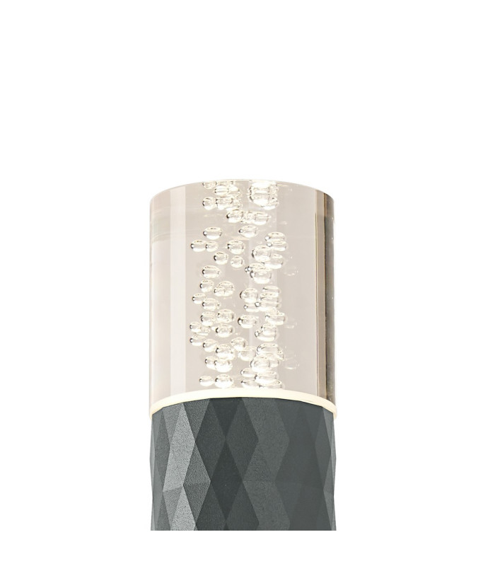Springwater Diamond Pattern Wall Lamp Bubble Acrylic Shade 2 x GU10 IP54 Grey/Clear -7