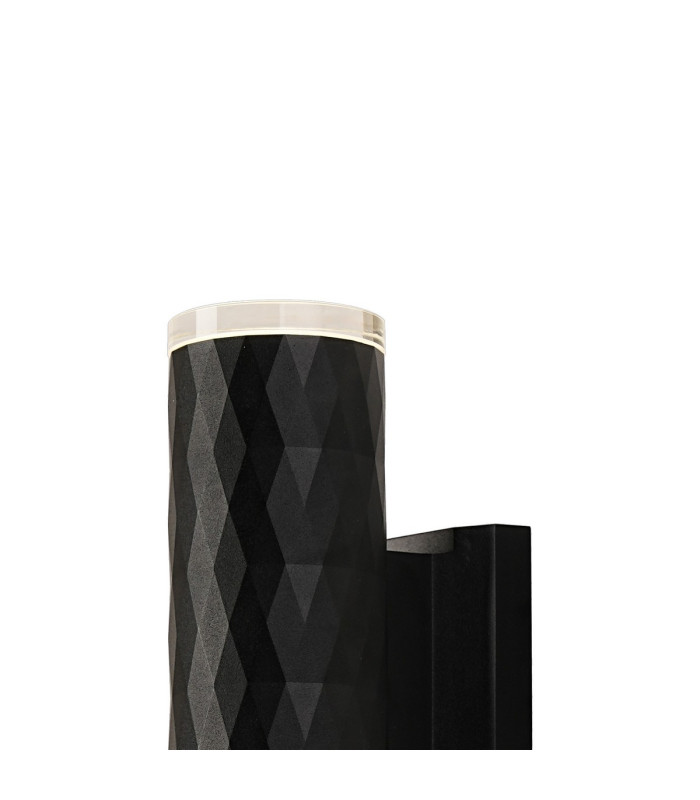 Springwater Diamond Pattern Wall Lamp Shallow Acrylic Shade 2 x GU10 IP54 Black/Clear/Frosted -6