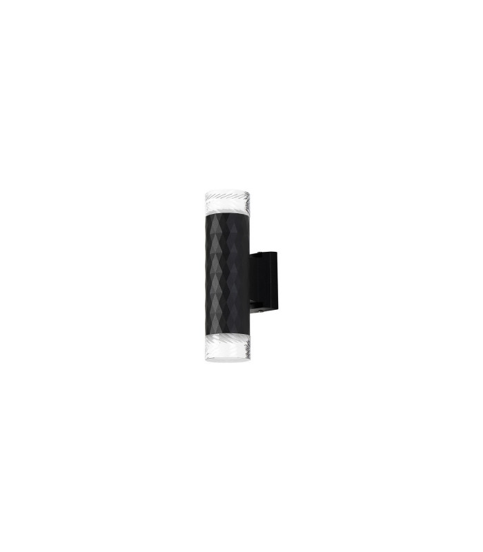 Springwater Diamond Pattern Wall Lamp Short Diagonal Pattern Acrylic Shade 2 x GU10 IP54 Black/Clear/Frosted -4