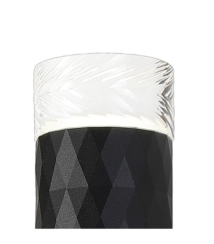 Springwater Diamond Pattern Wall Lamp Short Diagonal Pattern Acrylic Shade 2 x GU10 IP54 Black/Clear/Frosted -5