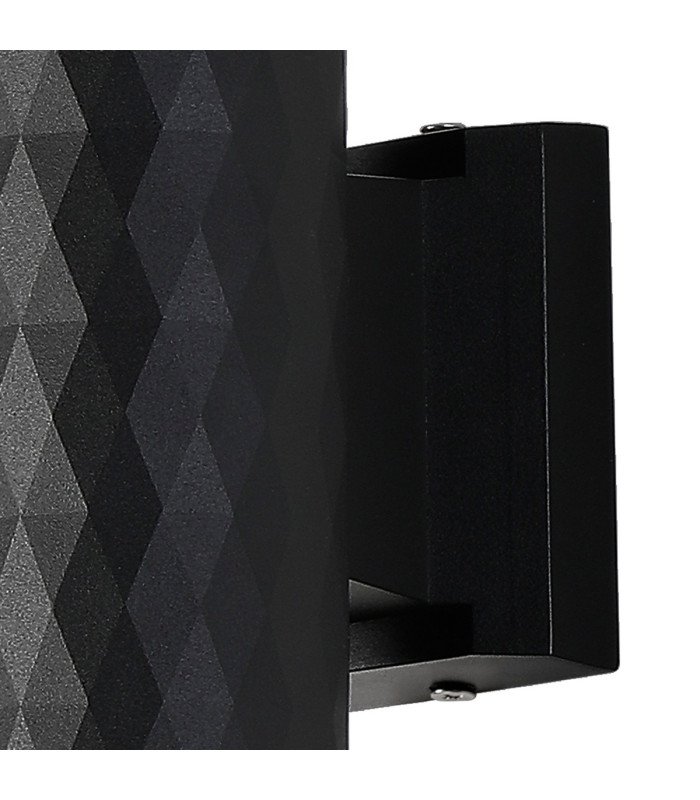 Springwater Diamond Pattern Wall Lamp Short Diagonal Pattern Acrylic Shade 2 x GU10 IP54 Black/Clear/Frosted -6