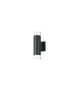 Springwater Diamond Pattern Wall Lamp Short Diagonal Pattern Acrylic Shade 2 x GU10 IP54 Grey/Clear/Frosted -1