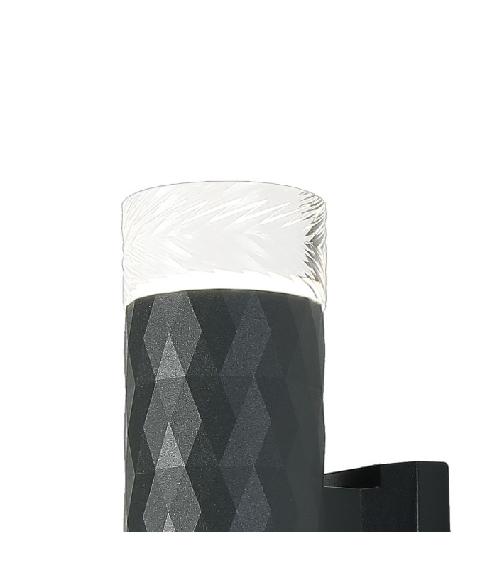 Springwater Diamond Pattern Wall Lamp Short Diagonal Pattern Acrylic Shade 2 x GU10 IP54 Grey/Clear/Frosted -6