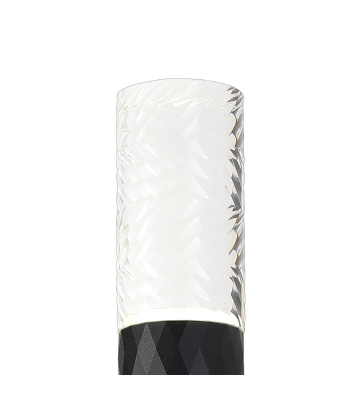 Springwater Diamond Pattern Wall Lamp Tall Diagonal Pattern Acrylic Shade 2 x GU10 IP54 Black/Clear/Frosted -5
