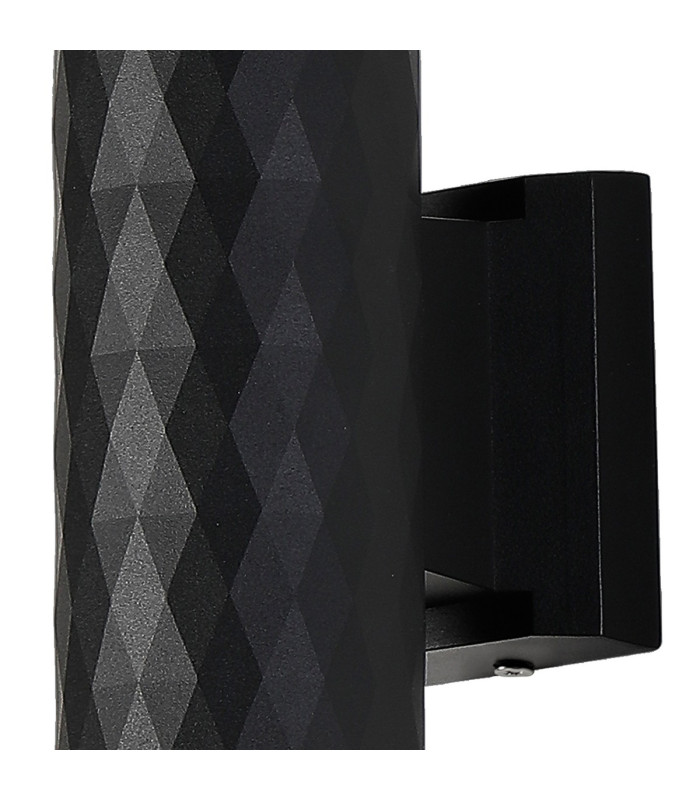 Springwater Diamond Pattern Wall Lamp Tall Diagonal Pattern Acrylic Shade 2 x GU10 IP54 Black/Clear/Frosted -6