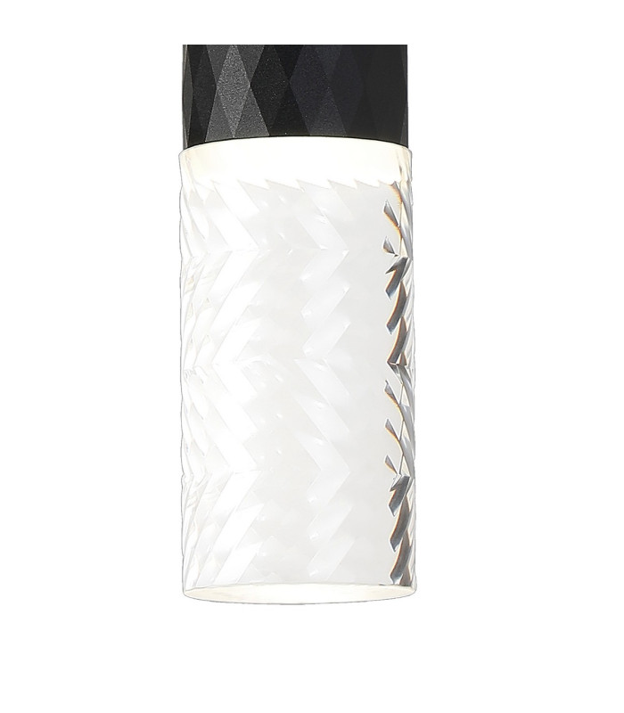 Springwater Diamond Pattern Wall Lamp Tall Diagonal Pattern Acrylic Shade 2 x GU10 IP54 Black/Clear/Frosted -7
