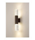 Springwater Diamond Pattern Wall Lamp Tall Diagonal Pattern Acrylic Shade 2 x GU10 IP54 Dark Brown/Clear/Frosted -3