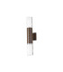 Springwater Diamond Pattern Wall Lamp Tall Diagonal Pattern Acrylic Shade 2 x GU10 IP54 Dark Brown/Clear/Frosted -4