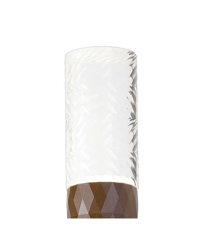 Springwater Diamond Pattern Wall Lamp Tall Diagonal Pattern Acrylic Shade 2 x GU10 IP54 Dark Brown/Clear/Frosted -5