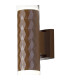 Springwater Diamond Pattern Wall Lamp Tall Diagonal Pattern Acrylic Shade 2 x GU10 IP54 Dark Brown/Clear/Frosted -6