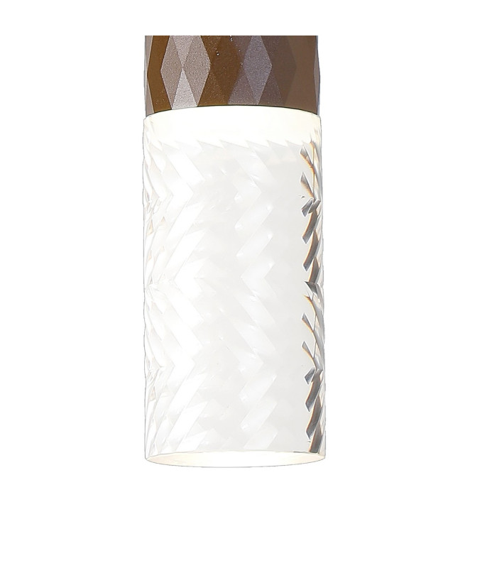 Springwater Diamond Pattern Wall Lamp Tall Diagonal Pattern Acrylic Shade 2 x GU10 IP54 Dark Brown/Clear/Frosted -7