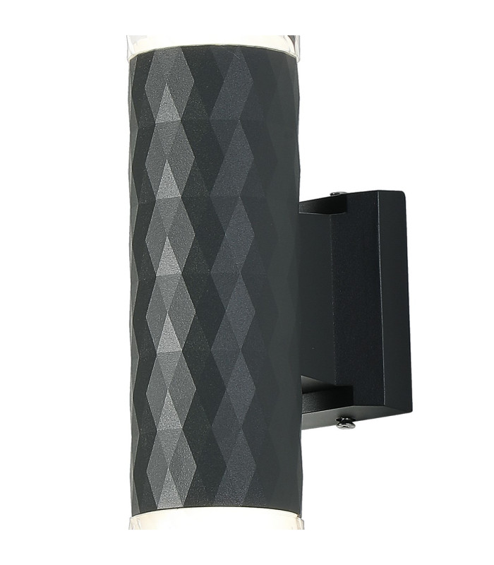 Springwater Diamond Pattern Wall Lamp Tall Diagonal Pattern Acrylic Shade 2 x GU10 IP54 Grey/Clear/Frosted -6