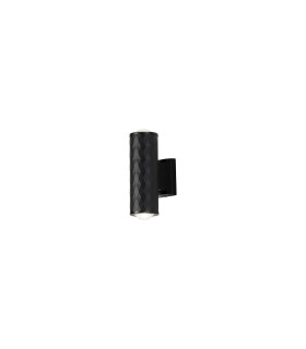 Springwater Diamond Pattern Wall Lamp Dome Acrylic Shade 2 x GU10 IP54 Black/Clear/Frosted -1