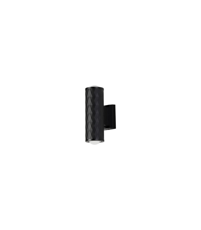 Springwater Diamond Pattern Wall Lamp Dome Acrylic Shade 2 x GU10 IP54 Black/Clear/Frosted -4