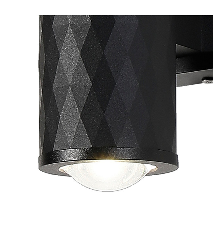 Springwater Diamond Pattern Wall Lamp Dome Acrylic Shade 2 x GU10 IP54 Black/Clear/Frosted -7
