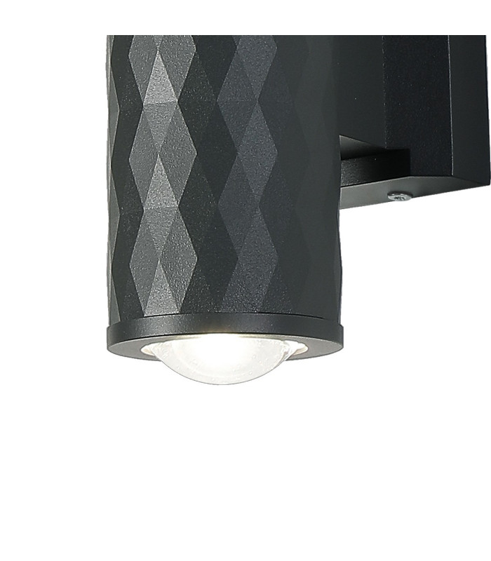 Springwater Diamond Pattern Wall Lamp Dome Acrylic Shade 2 x GU10 IP54 Grey/Clear/Frosted -6