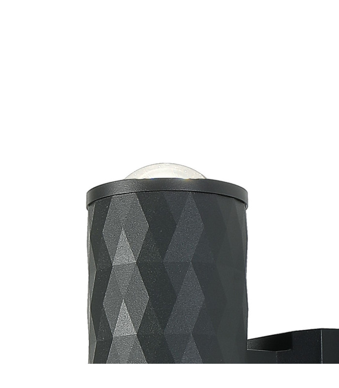 Springwater Diamond Pattern Wall Lamp Dome Acrylic Shade 2 x GU10 IP54 Grey/Clear/Frosted -7