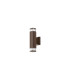 Springwater Ribbed Line Wall Lamp X Pattern Acrylic Shade 2 x GU10 IP54 Dark Brown/Clear/Frosted -4