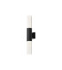 Springwater II Ribbed Line Wall Lamp Bubble Acrylic Shade 2 x GU10 IP54 Black/Clear -1