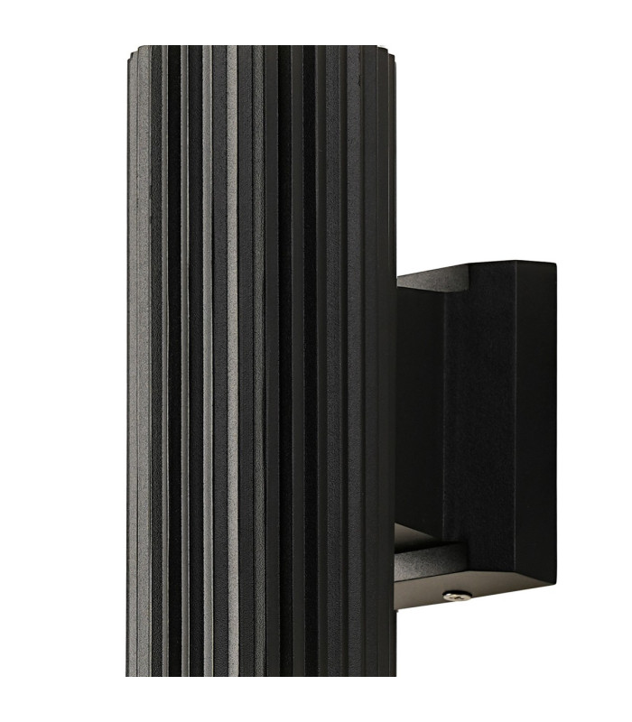 Springwater II Ribbed Line Wall Lamp Bubble Acrylic Shade 2 x GU10 IP54 Black/Clear -6