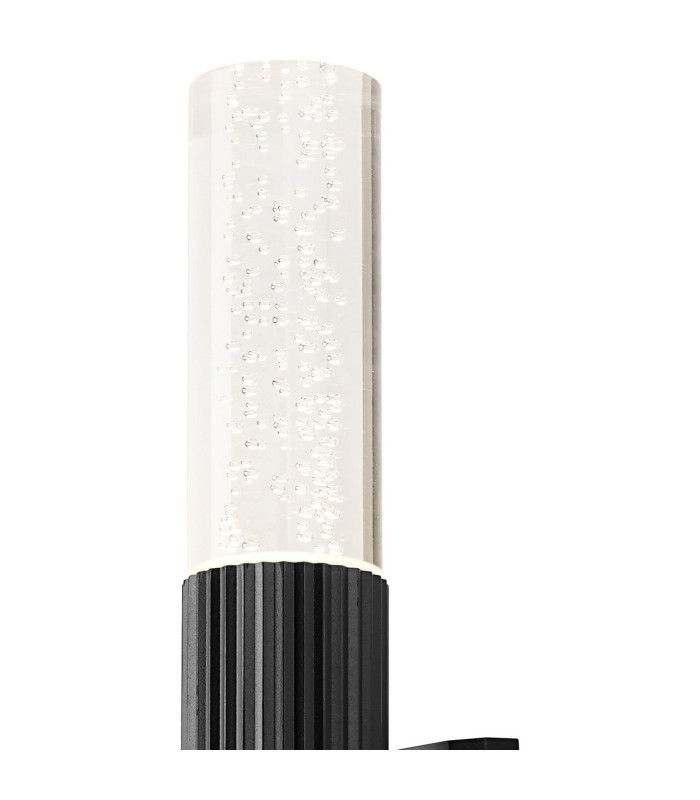 Springwater II Ribbed Line Wall Lamp Bubble Acrylic Shade 2 x GU10 IP54 Black/Clear -7