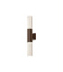 Springwater II Ribbed Line Wall Lamp Bubble Acrylic Shade 2 x GU10 IP54 Dark Brown/Clear -1