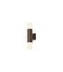 Springwater Ribbed Line Wall Lamp Horizontal Line Acrylic Shade 2 x GU10 IP54 Dark Brown/Clear/Frosted -1