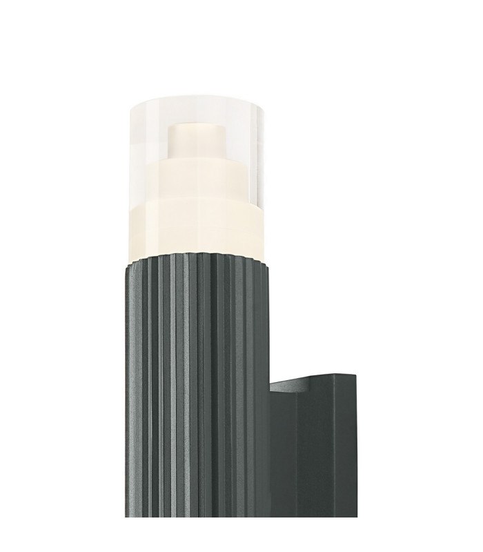 Springwater Ribbed Line Wall Lamp Tier Pattern Acrylic Shade 2 x GU10 IP54 Grey/Clear -6