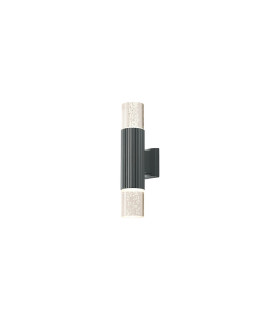 Springwater Ribbed Line Wall Lamp Bubble Acrylic Shade 2 x GU10 IP54 Grey/Clear -1