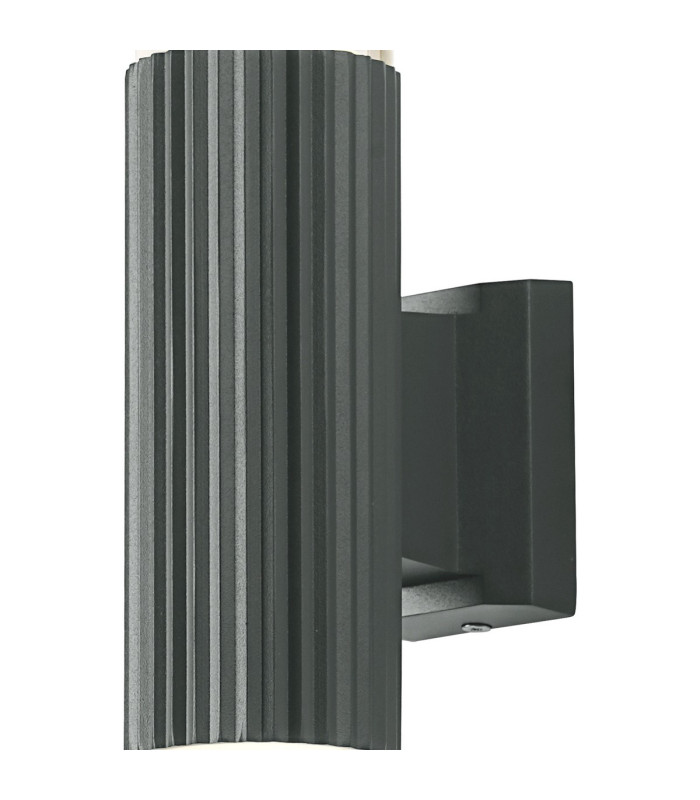 Springwater Ribbed Line Wall Lamp Bubble Acrylic Shade 2 x GU10 IP54 Grey/Clear -5