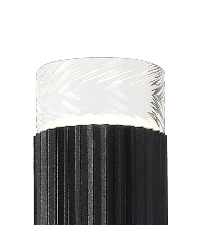 Springwater Ribbed Line Wall Lamp Short Diagonal Pattern Acrylic Shade 2 x GU10 IP54 Black/Clear/Frosted -5