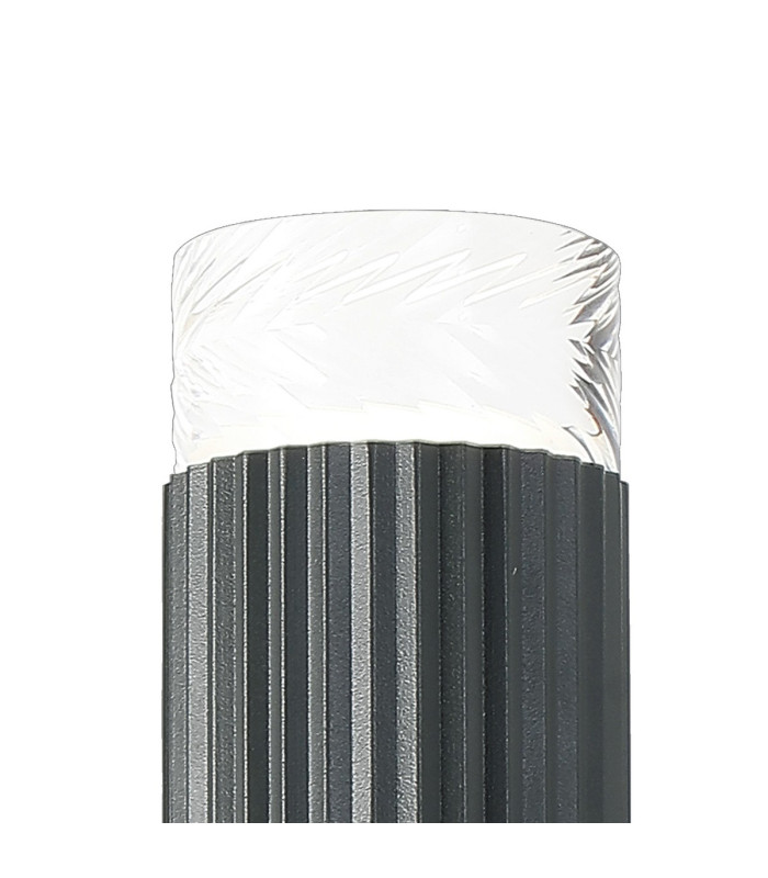 Springwater Ribbed Line Wall Lamp Short Diagonal Pattern Acrylic Shade 2 x GU10 IP54 Grey/Clear/Frosted -5