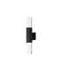 Springwater Ribbed Line Wall Lamp Tall Diagonal Pattern Acrylic Shade 2 x GU10 IP54 Black/Clear/Frosted -1
