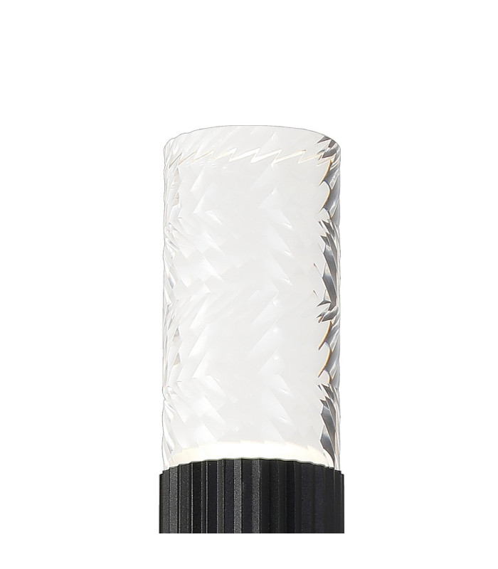 Springwater Ribbed Line Wall Lamp Tall Diagonal Pattern Acrylic Shade 2 x GU10 IP54 Black/Clear/Frosted -5