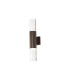 Springwater Ribbed Line Wall Lamp Tall Diagonal Pattern Acrylic Shade 2 x GU10 IP54 Dark Brown/Clear/Frosted -1