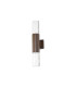Springwater Ribbed Line Wall Lamp Tall Diagonal Pattern Acrylic Shade 2 x GU10 IP54 Dark Brown/Clear/Frosted -4