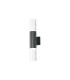 Springwater Ribbed Line Wall Lamp Tall Diagonal Pattern Acrylic Shade 2 x GU10 IP54 Grey/Clear/Frosted -1