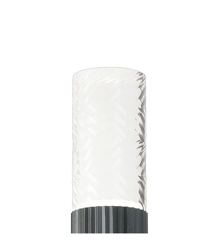 Springwater Ribbed Line Wall Lamp Tall Diagonal Pattern Acrylic Shade 2 x GU10 IP54 Grey/Clear/Frosted -5
