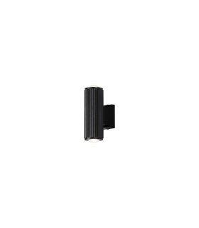 Springwater Ribbed Line Wall Lamp Dome Acrylic Shade 2 x GU10 IP54 Black/Clear/Frosted -1